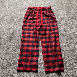 Disney Red Black Plaid Christmas Pajama Pants SIZE M Holiday Drawstring